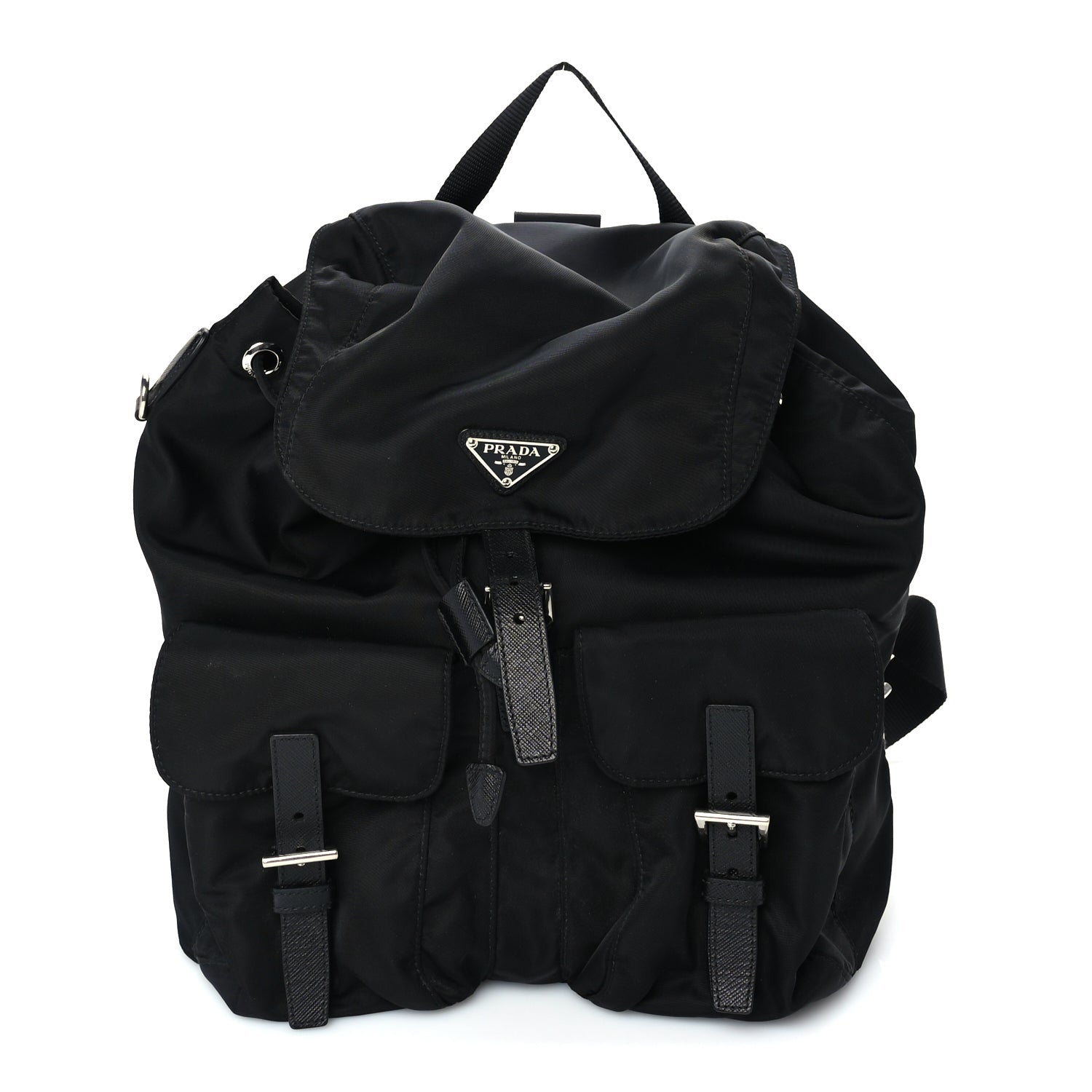Prada Re-Nylon Vela Saffiano Medium Backpack Black