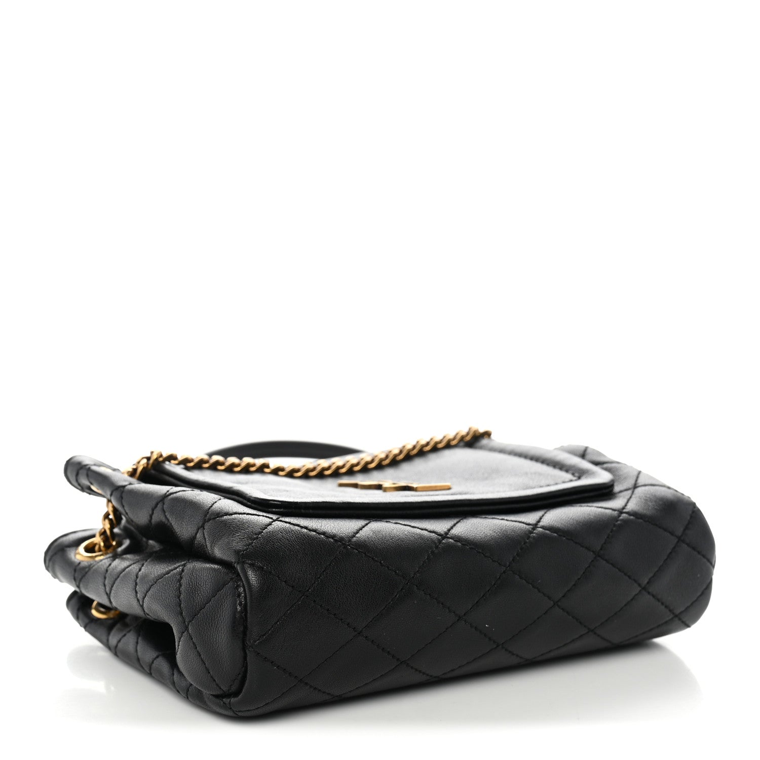 Saint Laurent Lambskin Quilted Monogram Mini Nolita Black