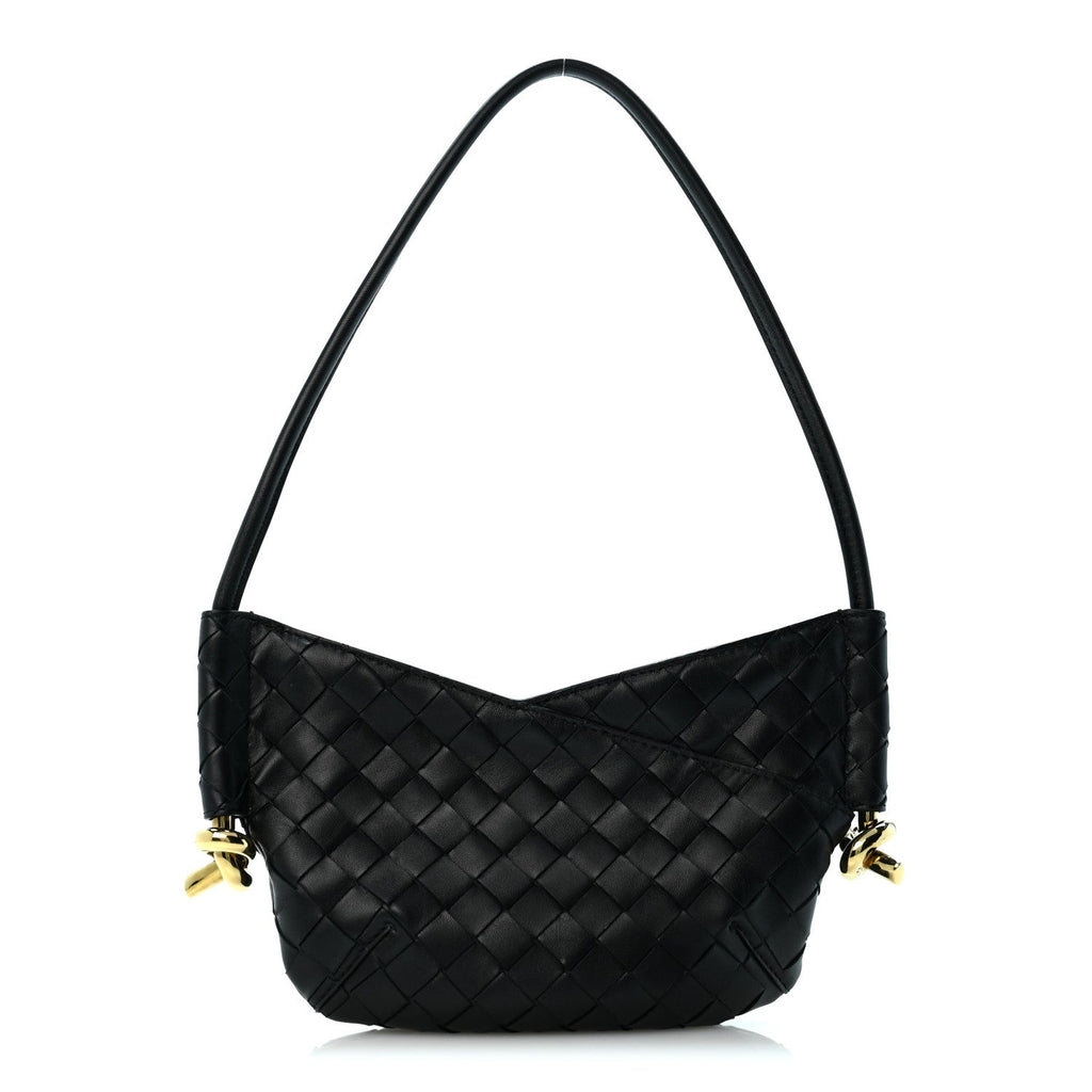 Bottega Veneta Nappa Intrecciato Mini Solstice Shoulder Bag Black