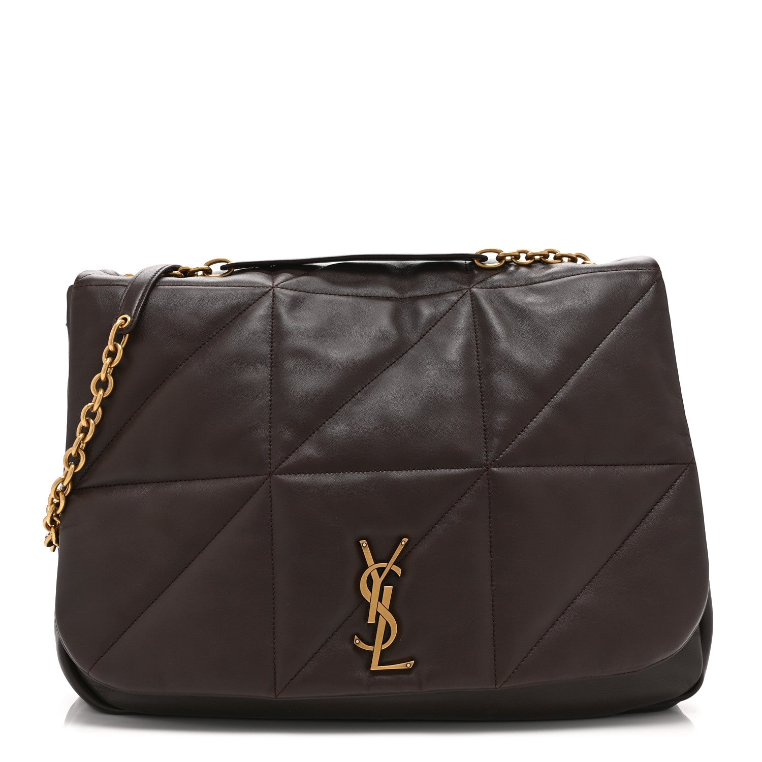 Saint Laurent Lambskin Matelasse Monogram Large Jamie 4.3 Dark Sweet Chocolate