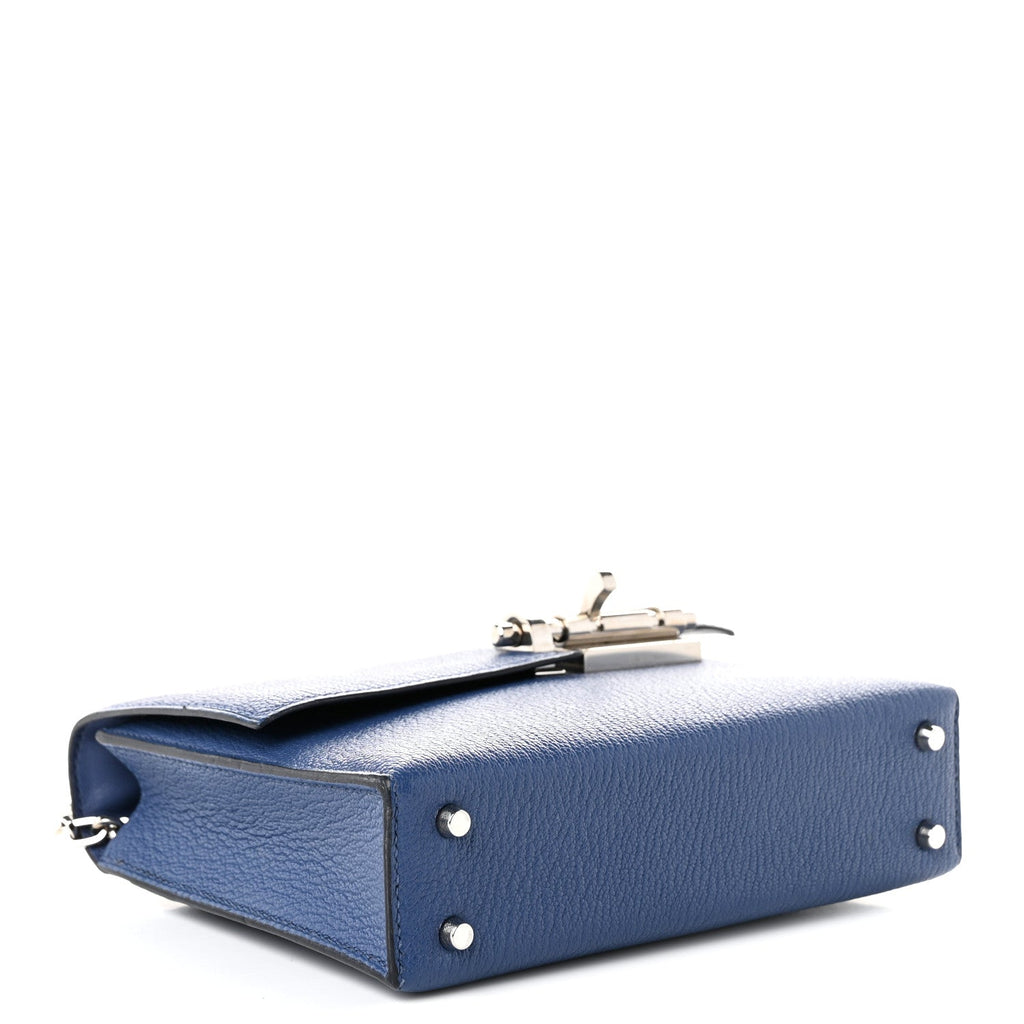 Hermès Chevre Mysore Mini Verrou Chaine Bag Bleu Agate