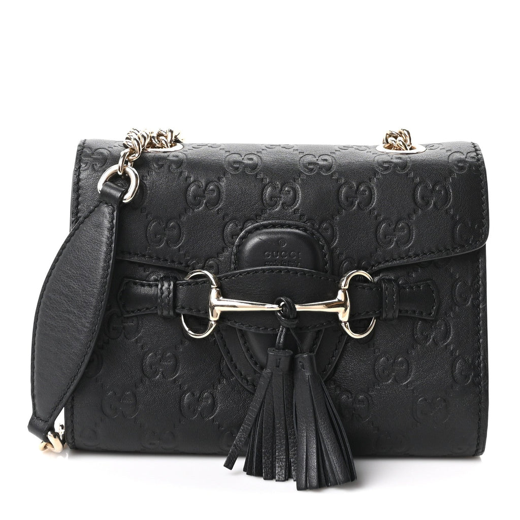 Gucci Guccissima Mini Emily Shoulder Bag Black