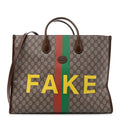 Gucci GG Supreme Monogram Fake/Not Large Retro Interlocking G Tote Bag Beige Brown Sugar