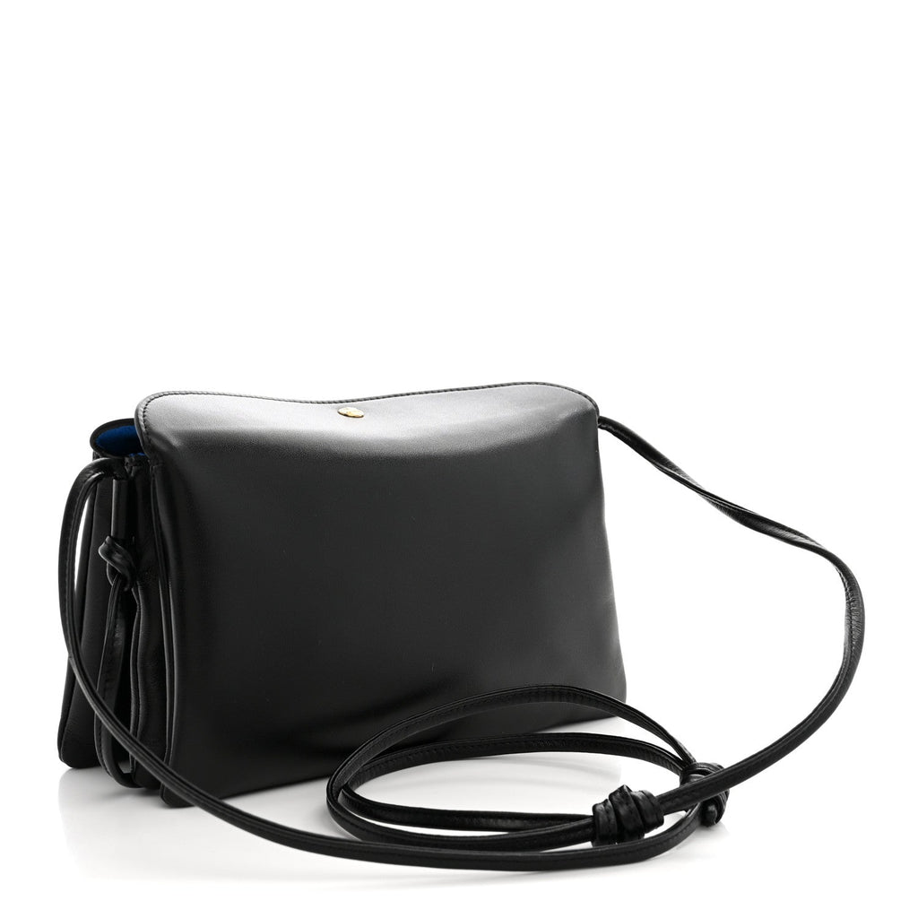 Celine Smooth Lambskin Trio Flap Crossbody Bag Black
