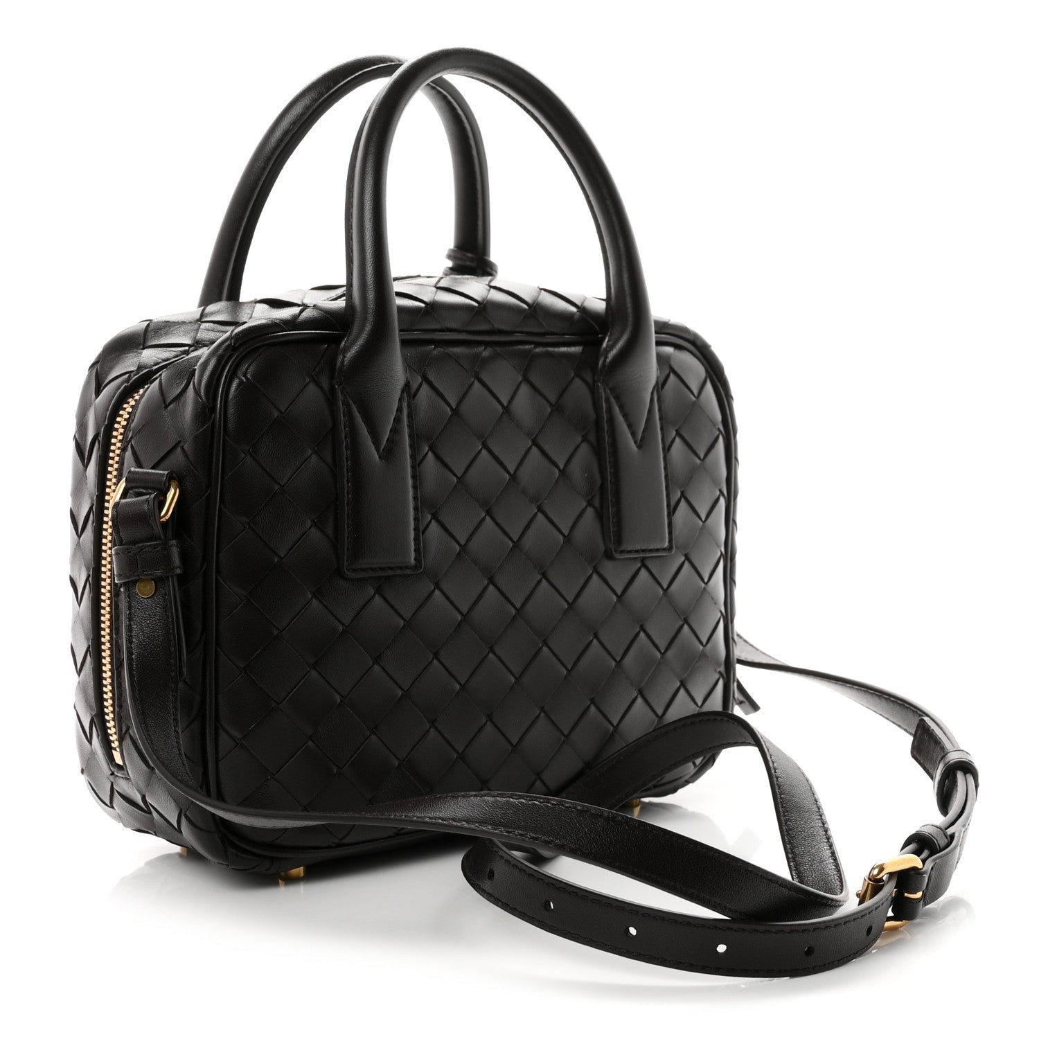 Bottega Veneta Lambskin Intrecciato Small Getaway Fondant