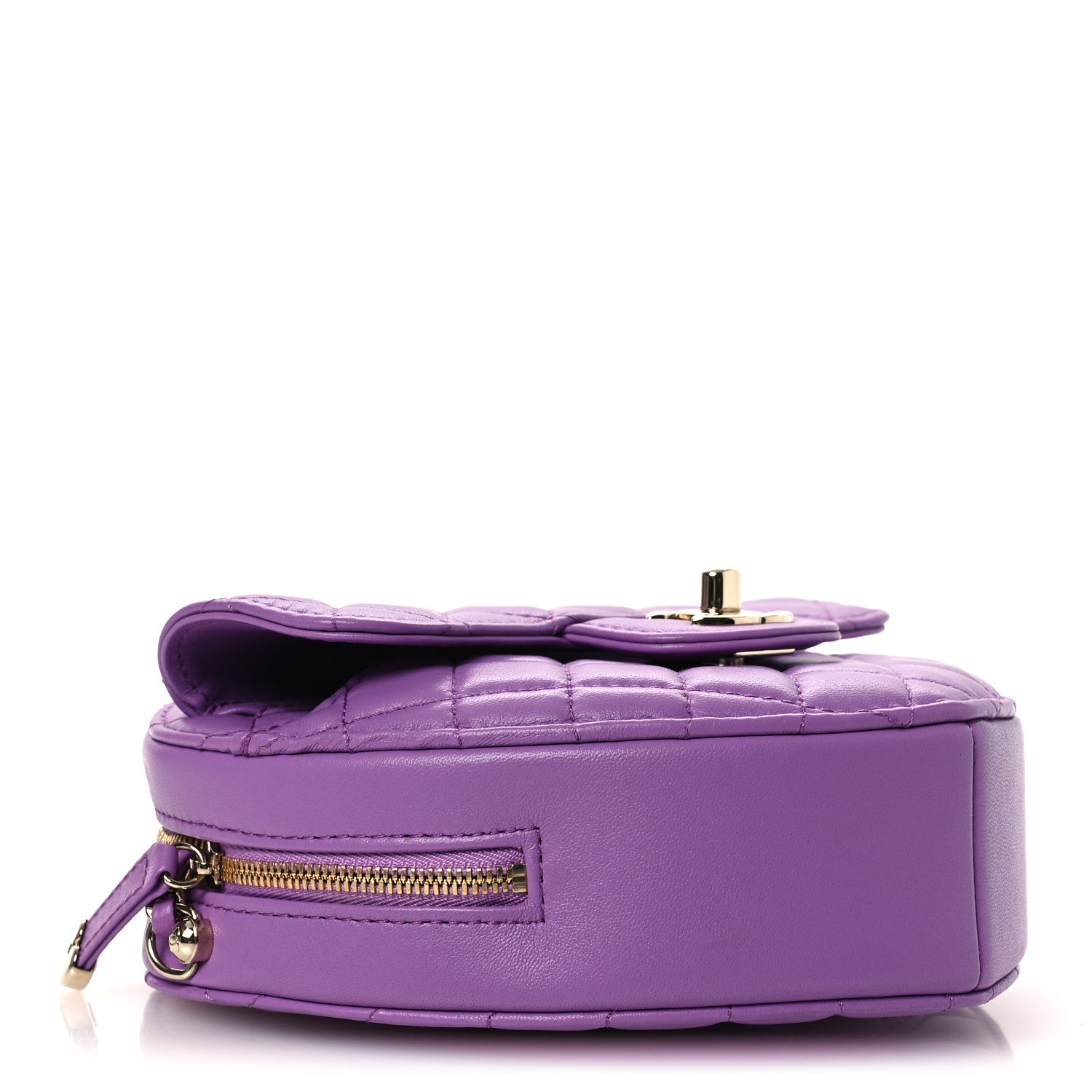 Chanel Lambskin Quilted CC In Love Heart Bag Purple