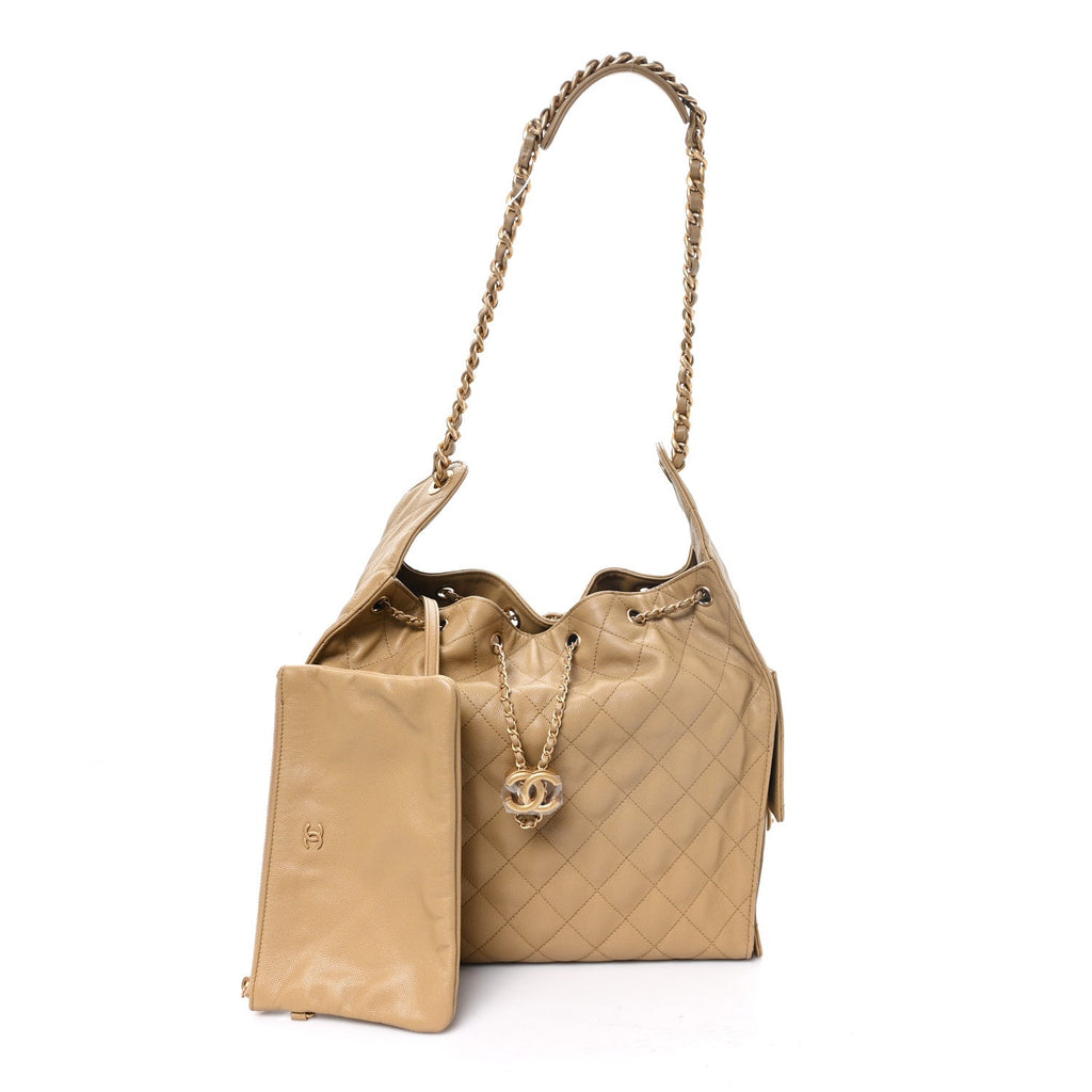 Chanel Caviar Quilted Medium Chanel 25 Handbag Dark Beige