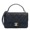 Chanel Calfskin Quilted Small Coco Lady Flap Navy