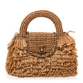 Chanel Raffia Fringe Nano Kelly Shopper Dark Beige