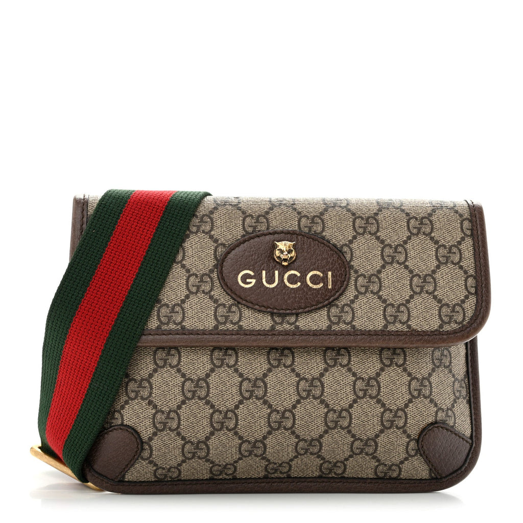 Gucci GG Supreme Web Totem Three Piece Monogram Shoulder Bag Beige New Acero