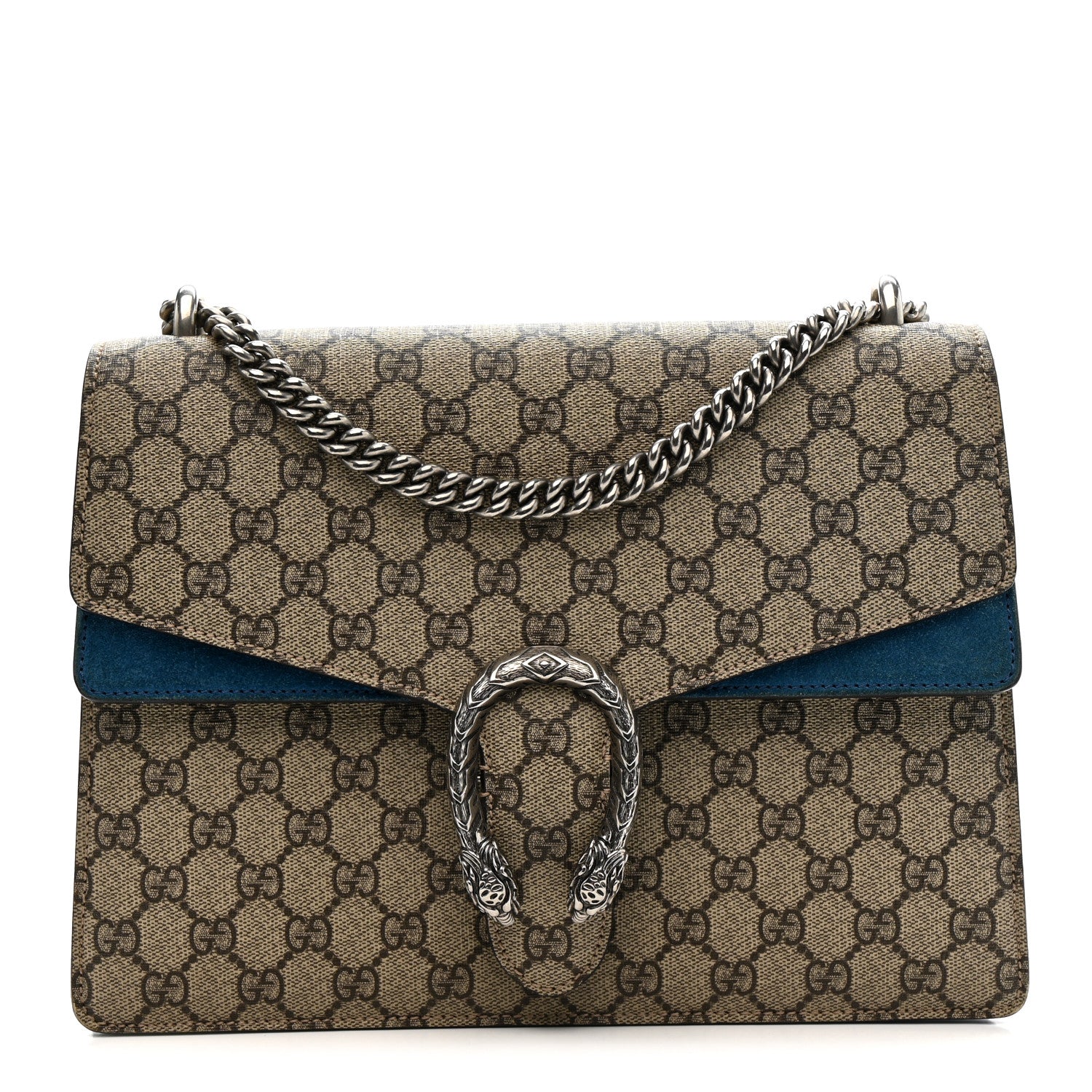 Gucci GG Supreme Monogram Medium Dionysus Shoulder Bag Blue