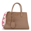 Prada Saffiano City Calfskin Greche Medium Paradigme Bag Cammeo Begonia