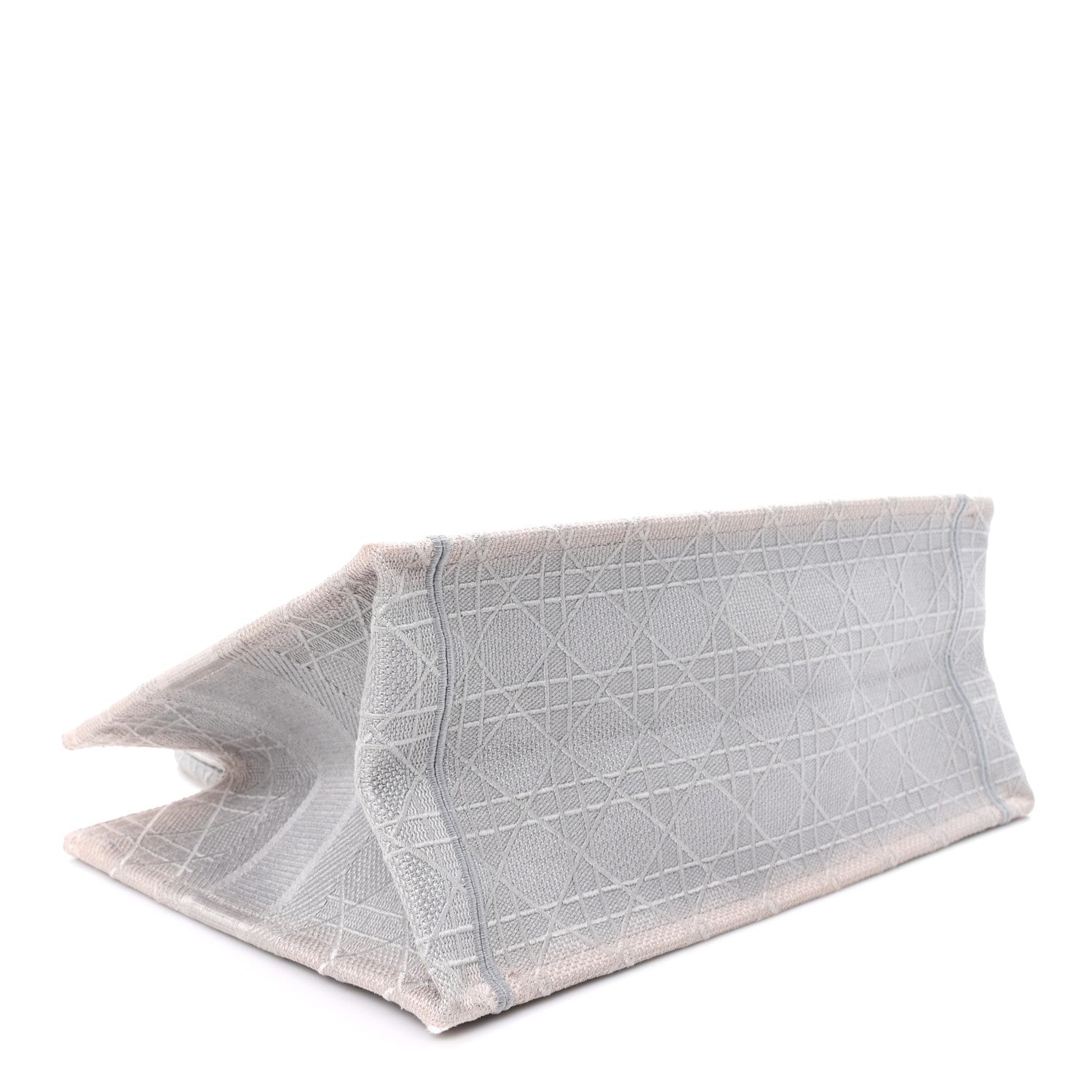 Dior Canvas Embroidered Cannage Medium Book Tote Stone