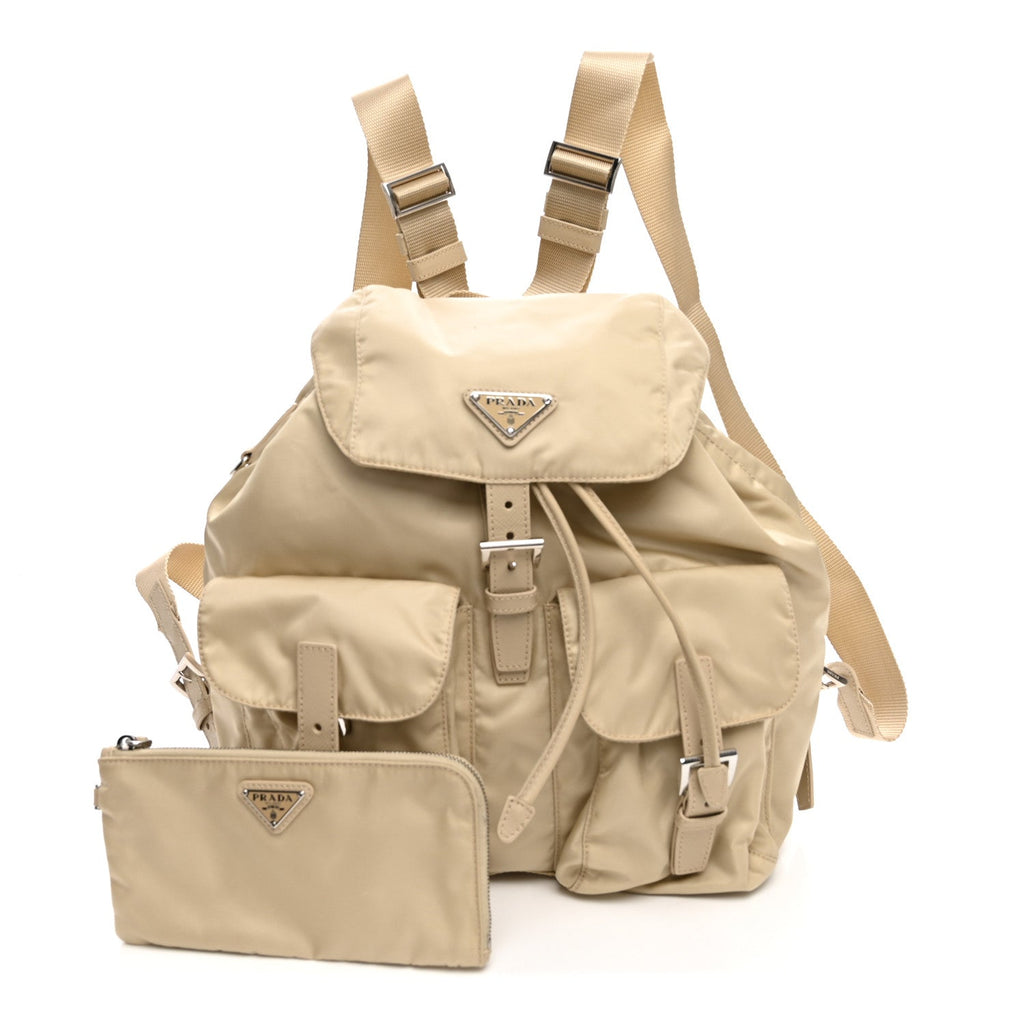 Prada Nylon Saffiano Medium Backpack Deserto