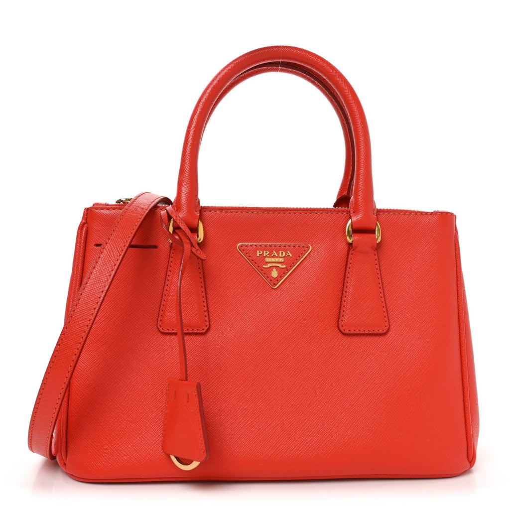Prada Saffiano Mini Galleria Double Zip Tote Lacca