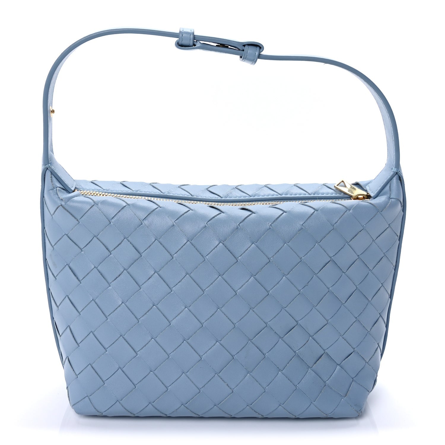 Bottega Veneta Calfskin Nappa Intrecciato Mini Wallace Ice Blue