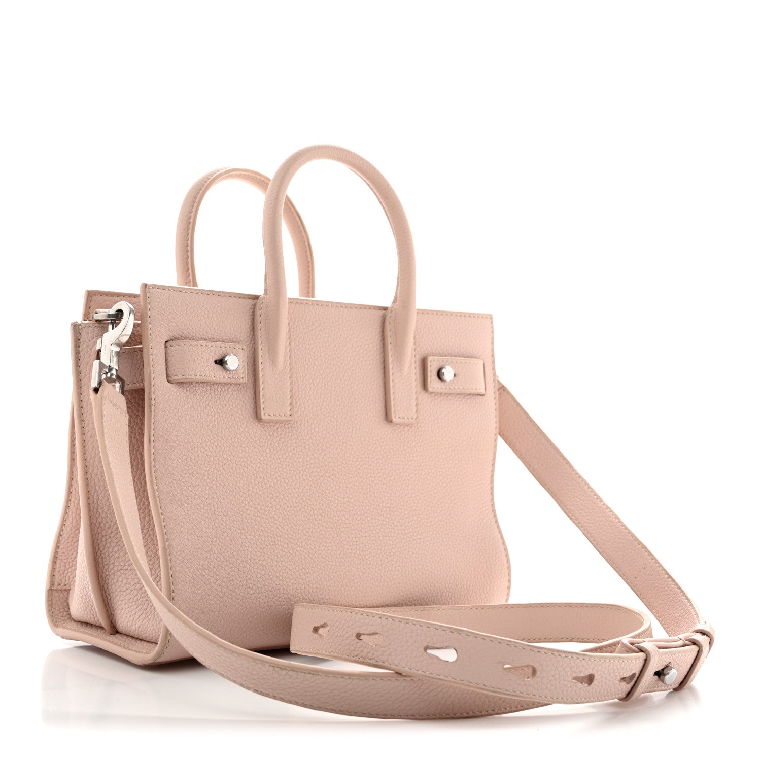 Saint Laurent Grained Calfskin Nano Supple Sac De Jour Marble Pink