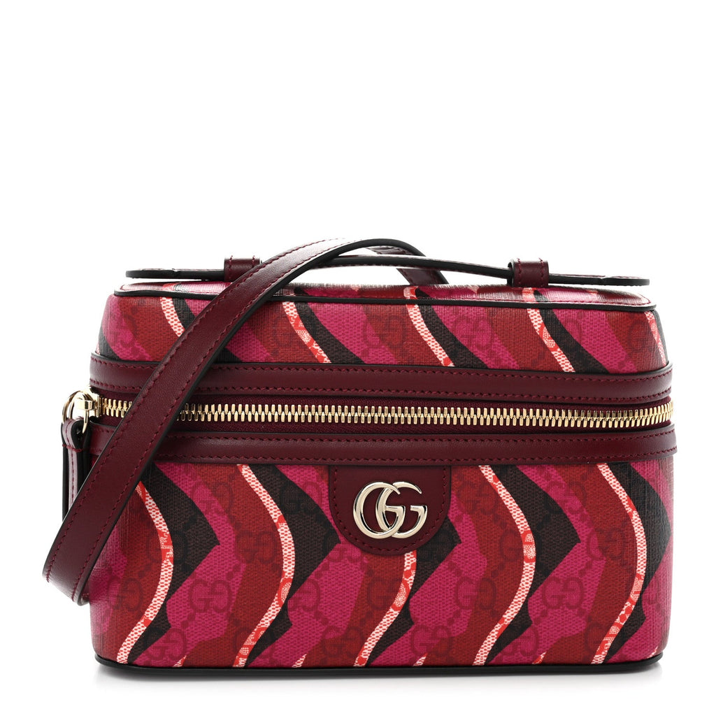 Gucci GG Supreme Monogram Canvas Lunar New Year Shoulder Bag Red Pink Multicolor