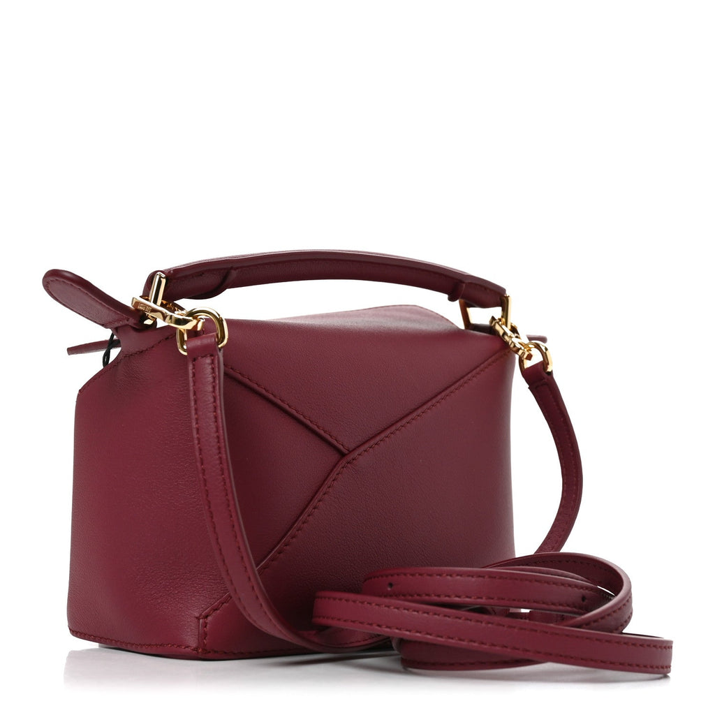 Loewe Calfskin Mini Puzzle Edge Bag Crimson