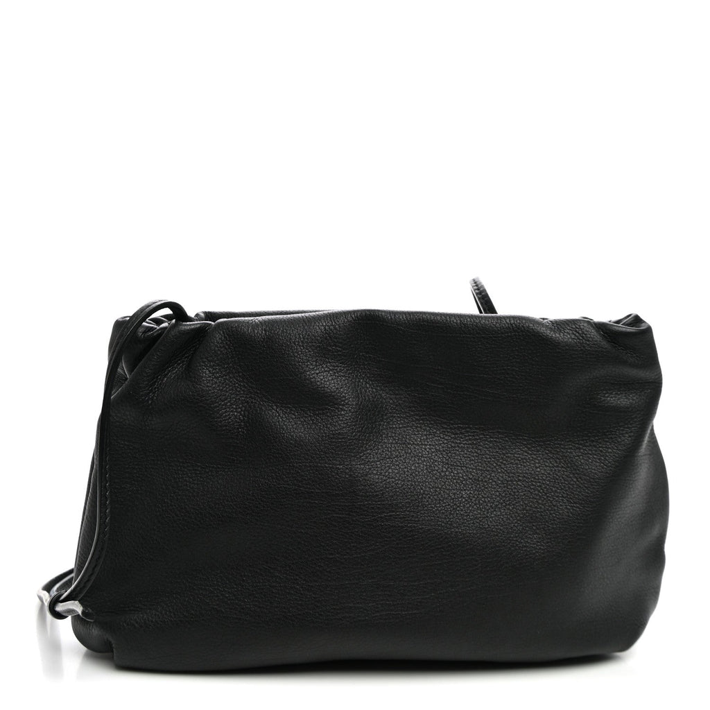 The Row Grained Calfskin Bourse Clutch Black