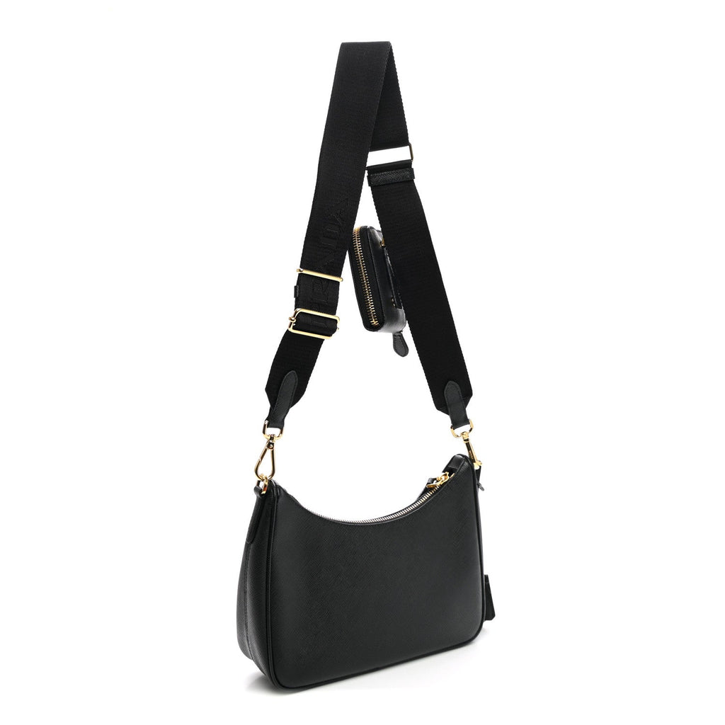 Prada Saffiano Lux Re-Edition 2005 Shoulder Bag Black