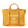 Chanel Mixed Fibers Small Deauville Tote Yellow