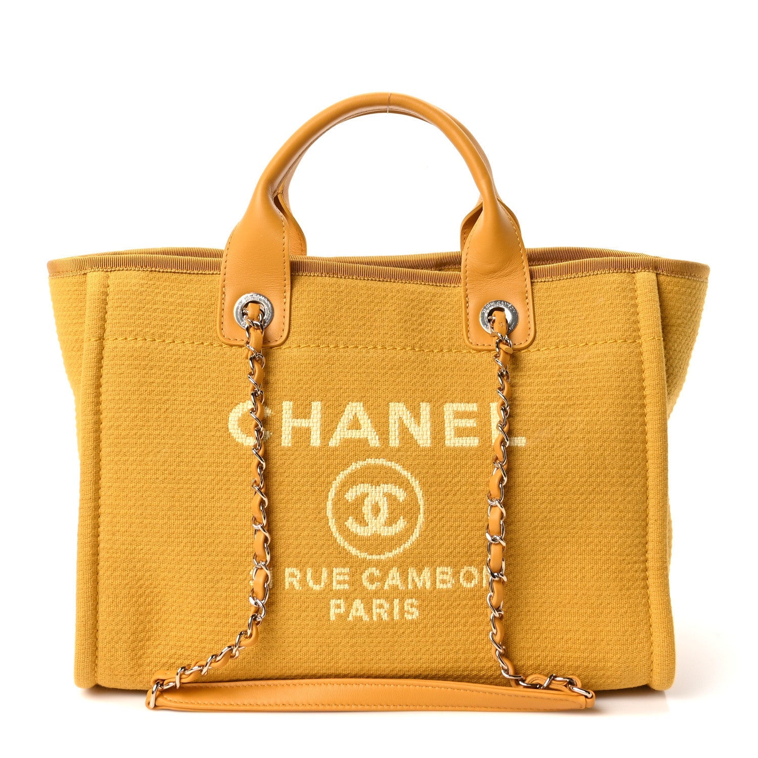 Chanel Mixed Fibers Small Deauville Tote Yellow