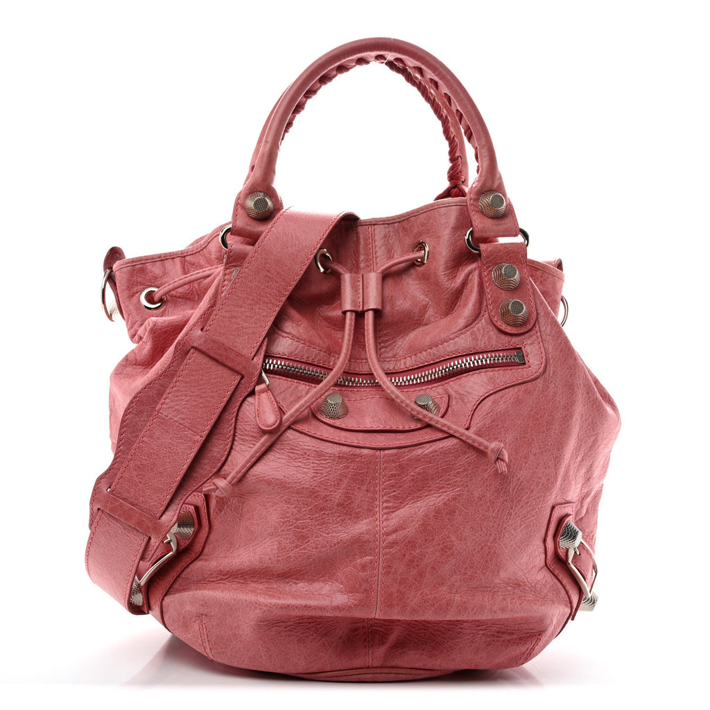 Balenciaga Agneau Giant 21 Silver Hardware Pompon Framboise