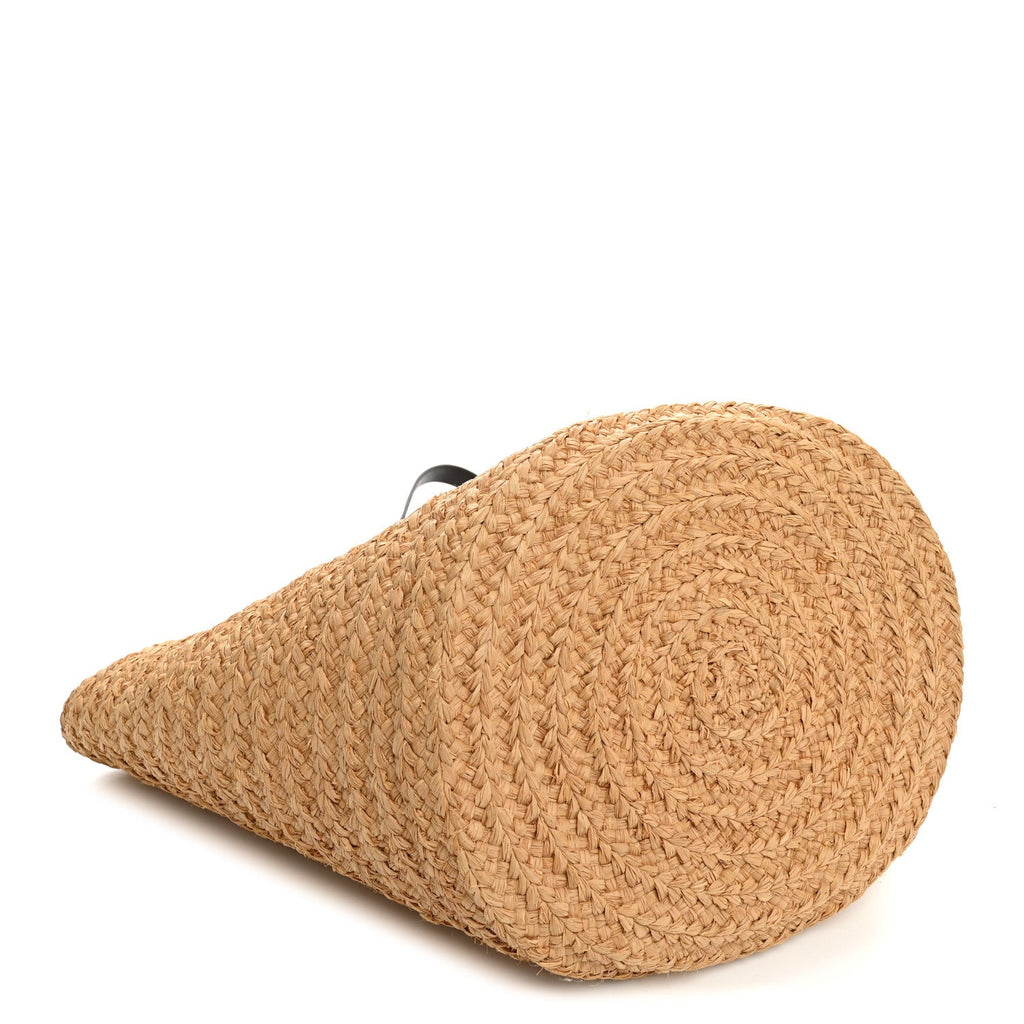 Saint Laurent Raffia Calfskin Medium Panier Tote