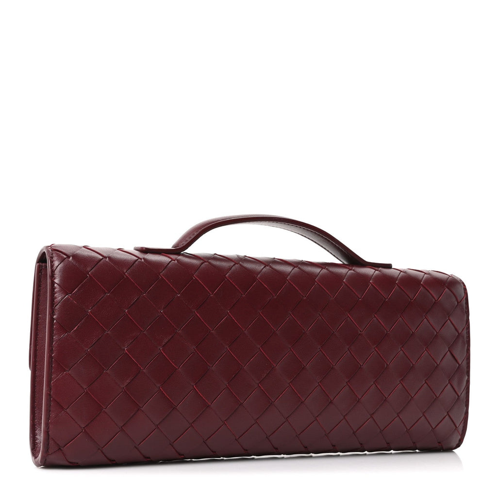 Bottega Veneta Nappa Intrecciato Long Andiamo Top Handle Clutch Barolo