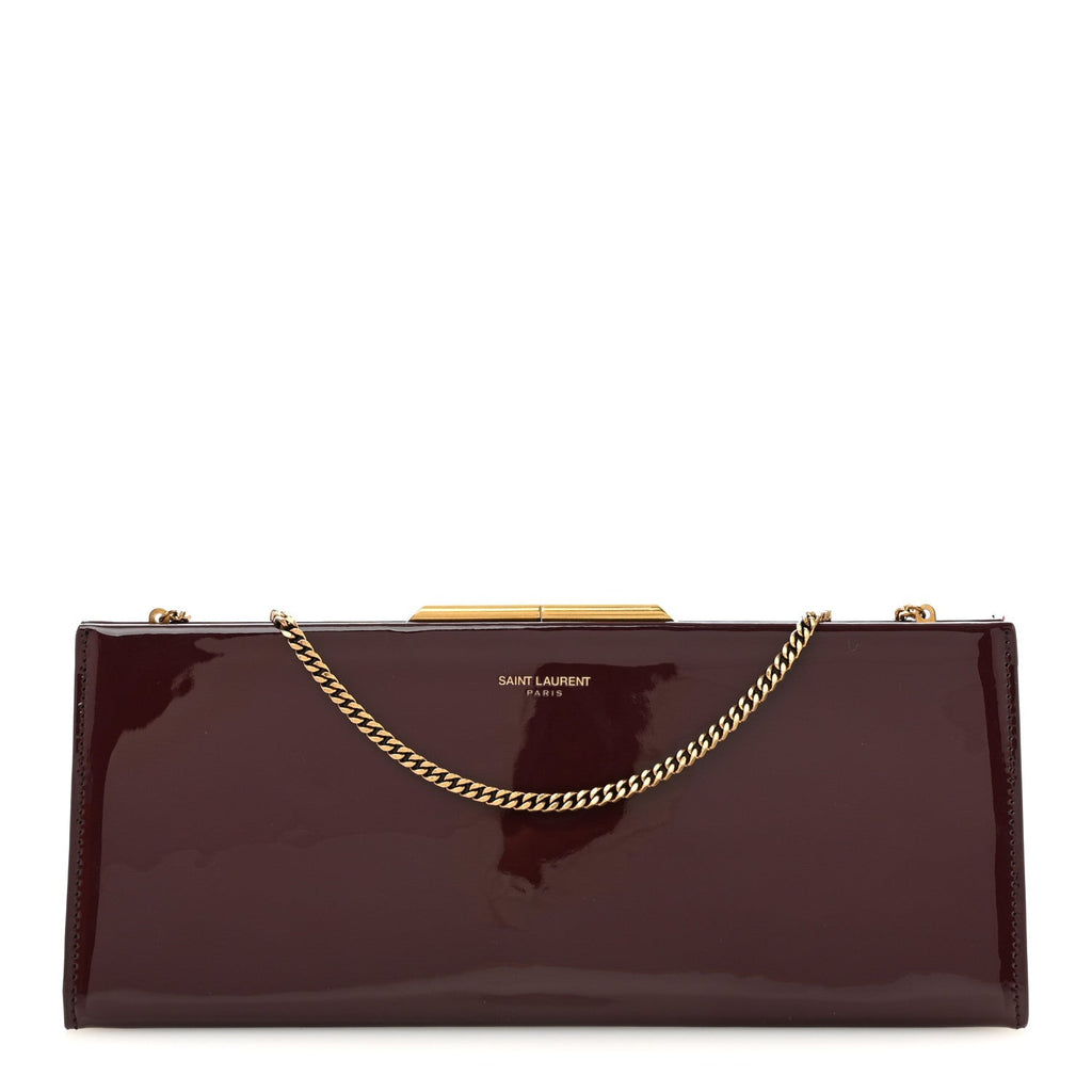 Saint Laurent Patent Clutch Rouge