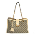 Gucci GG Supreme Monogram Medium Padlock Tote White