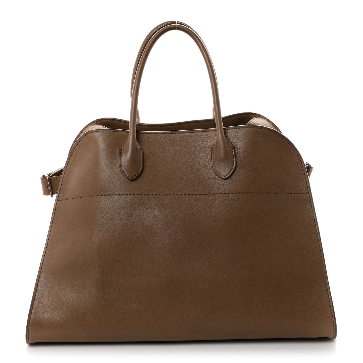 The Row Polished Saddle Calfskin Soft Margaux 15 Mouse Grey