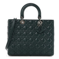 Dior Lambskin Cannage Large Lady Dior Dark Green
