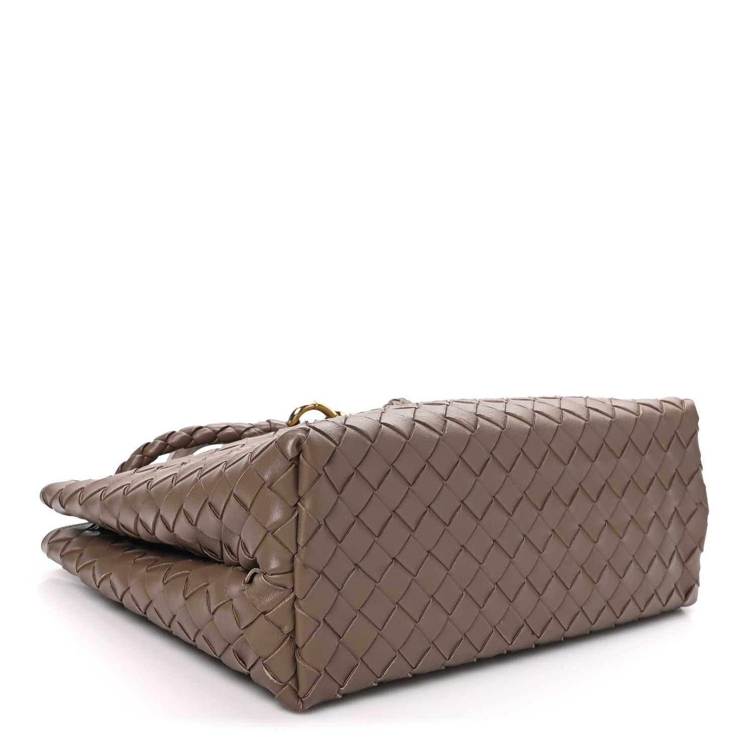 Bottega Veneta Nappa Intrecciato Medium Andiamo Shoulder Bag Taupe Grey