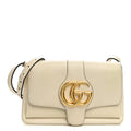 Gucci Calfskin Small Arli Flap Shoulder Bag Mystic White