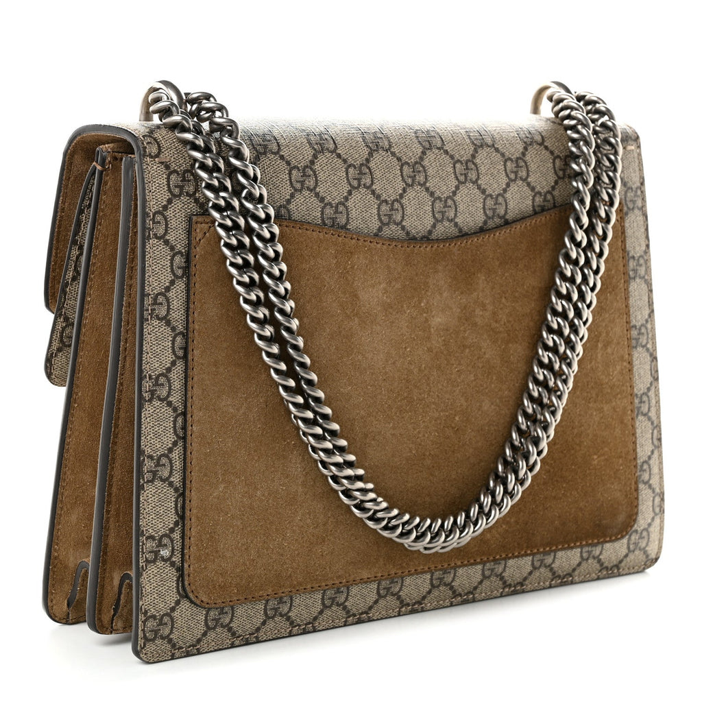 Gucci GG Supreme Monogram Medium Dionysus Shoulder Bag Taupe