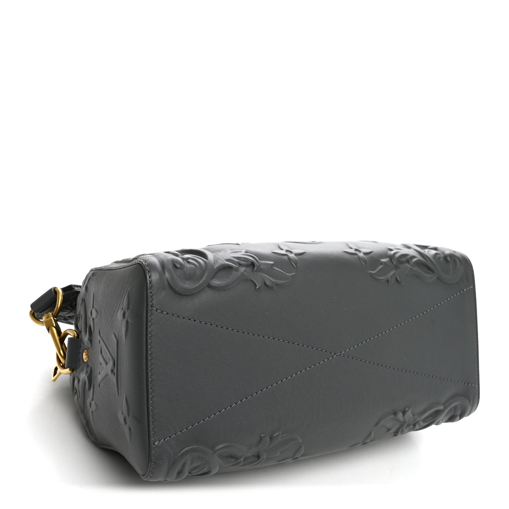 Louis Vuitton Calfskin Debossed Monogram Versailles City Keepall Dark Shadow Grey