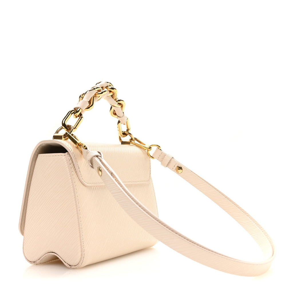 Louis Vuitton Epi Twist Braided Chain Shoulder Bag PM Quartz White