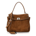 Balenciaga Waxed Suede Mini Rodeo Top Handle Handbag Camel