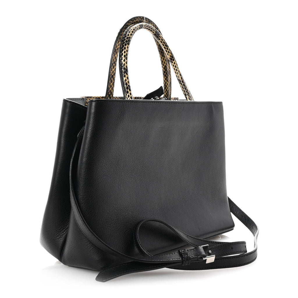 Fendi Petite 2Jours Tote Black Polvere side view