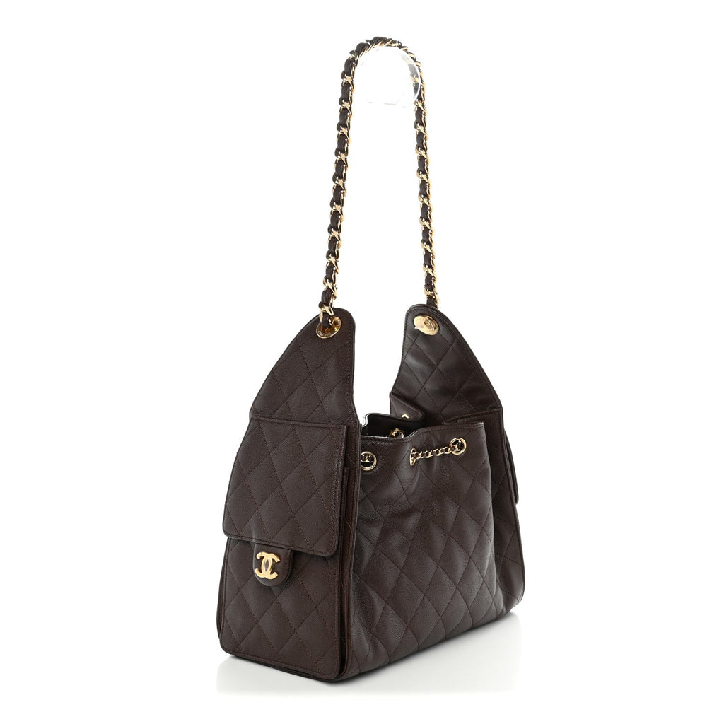 Chanel Caviar Quilted Small Chanel 25 Handbag Dark Brown