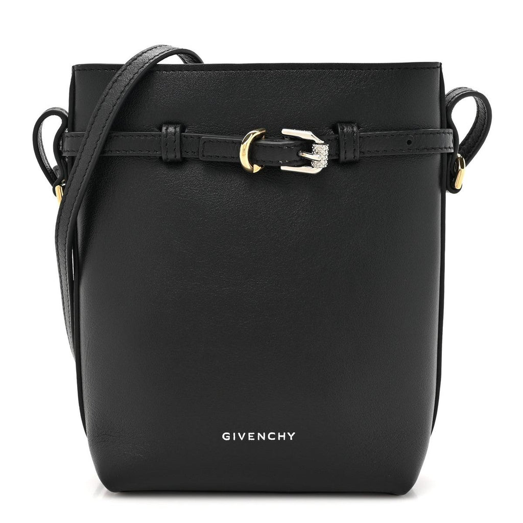 Givenchy Voyou phone crossbody pouch black calfskin front view