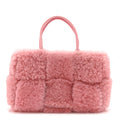 Bottega Veneta Shearling Small Intrecciato Arco Tote Popsicle