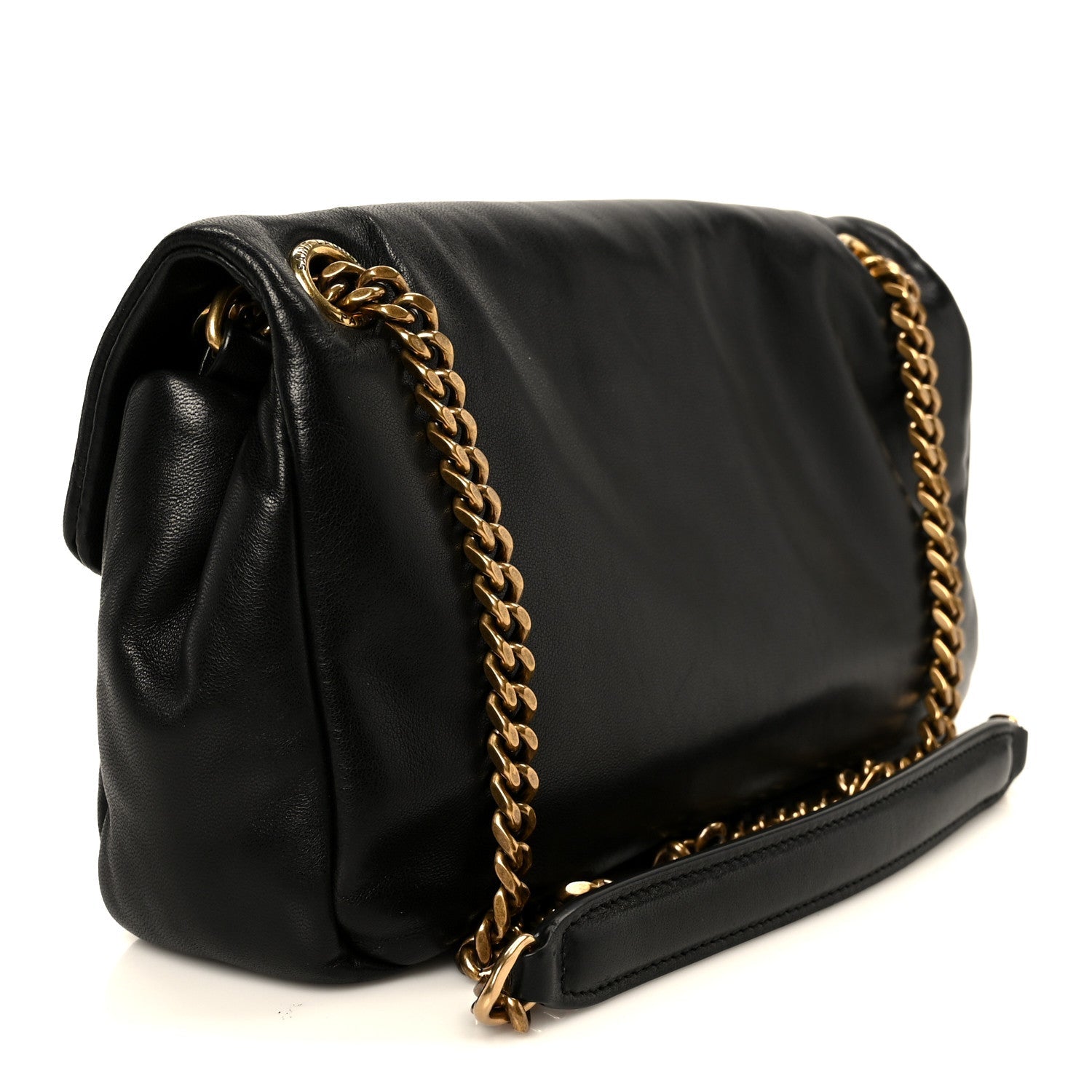 Saint Laurent Plunged Lambskin Calypso Black