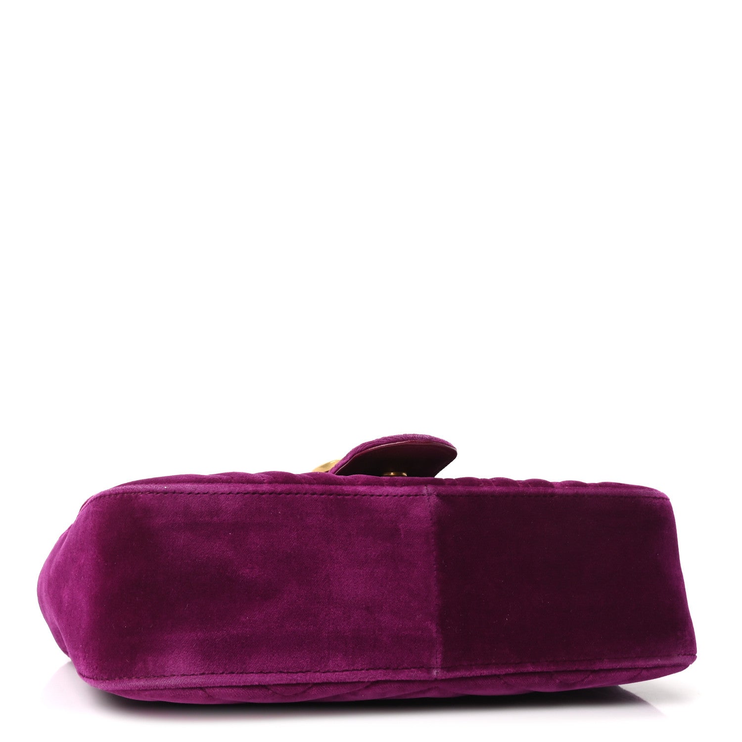 Gucci Velvet Matelasse Small GG Marmont Shoulder Bag Fuchsia Violet Cyclamen