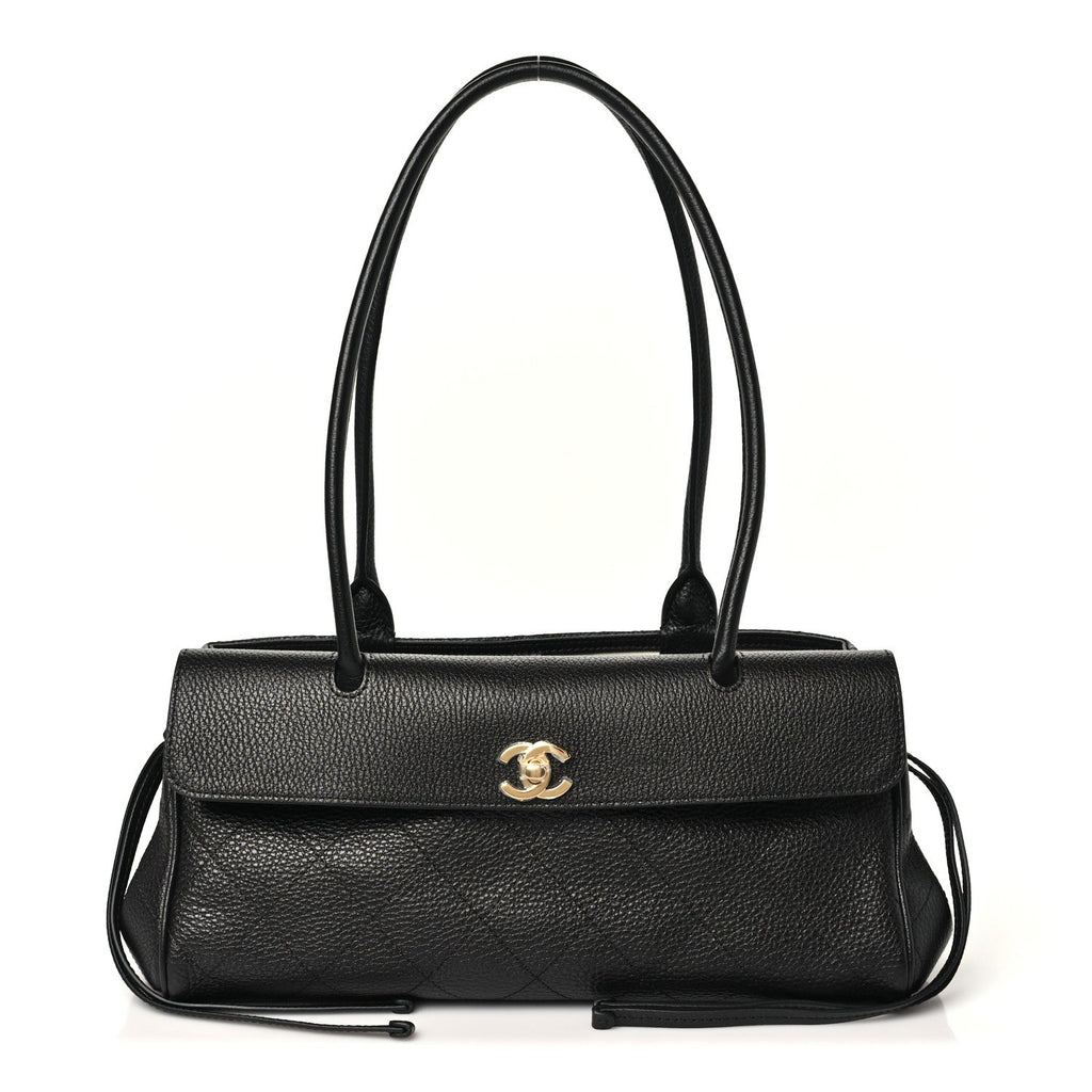 Chanel Grained Calfskin Stitched Urban Essentials Small Shopping Bag Black
