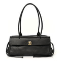 Chanel Grained Calfskin Stitched Urban Essentials Small Shopping Bag Black