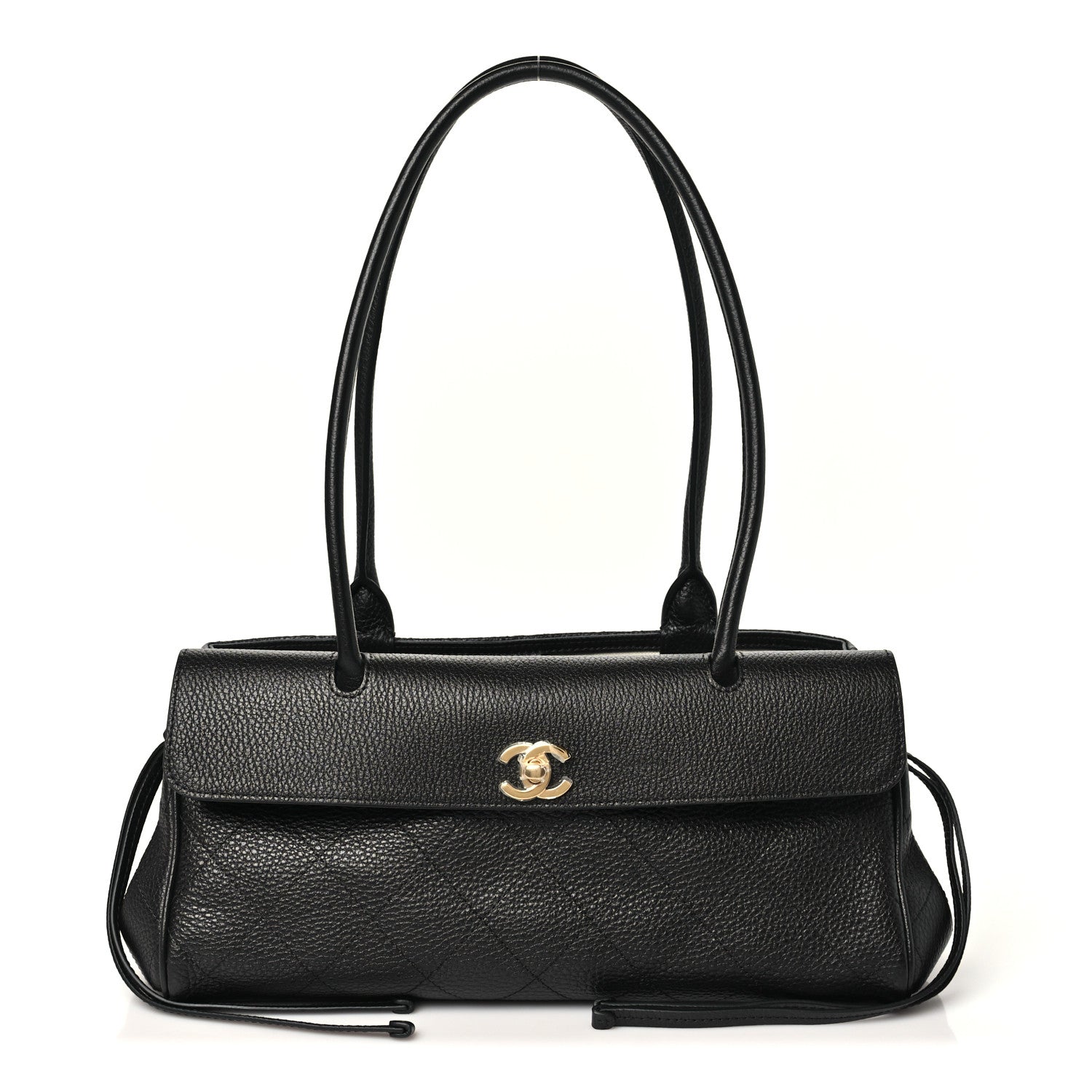 Chanel Grained Calfskin Stitched Urban Essentials Small Shopping Bag Black