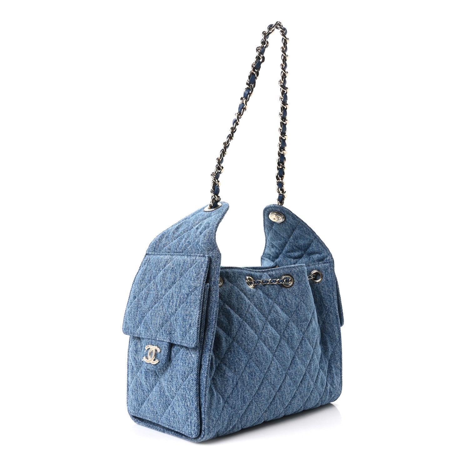 Chanel Denim Quilted Small Chanel 25 Handbag Blue